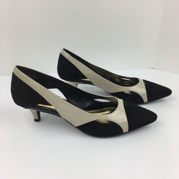 Via Neroli Shoes - Via Neroli Leather kitten heels cut out 8